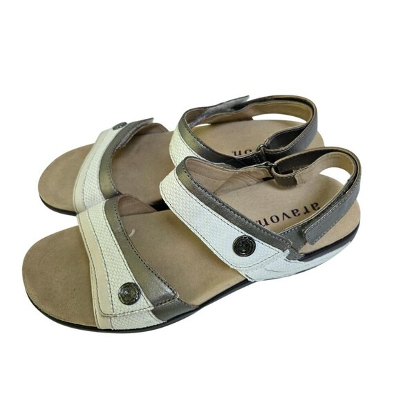 Aravon Katherine Strappy Leather Sandal Comfort Sandal Leather Size 9 - Picture 2 of 8